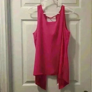 Express Hot Pink Sleeveless Draped Tank Top